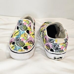 [Yes We Vibe] Pineapple & Citrus Beach Canvas Slip On Shoes Women 8